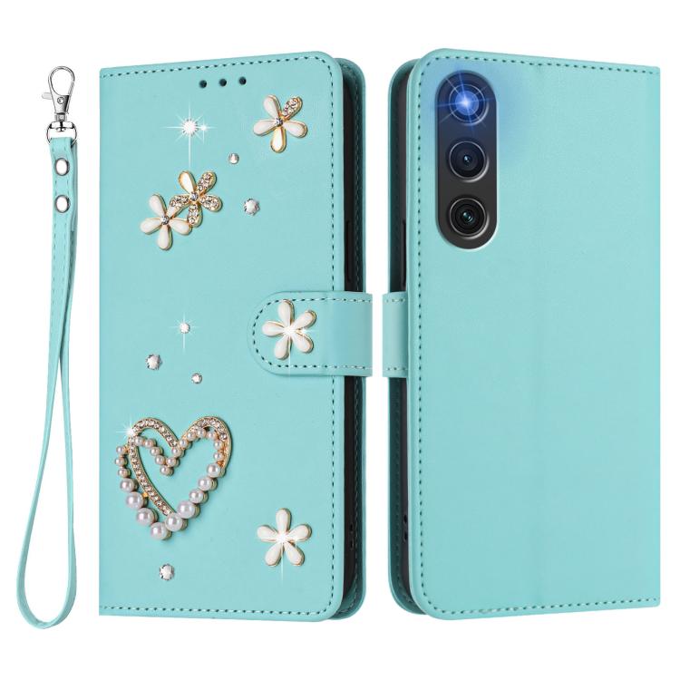 For ZTE Nubia RedMagic 10 Air ZS01 Double-Layer Heart Floral Vegan Leather Phone Case with Wrist Strap