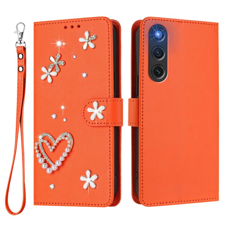 For ZTE Nubia RedMagic 10 Air ZS01 Double-Layer Heart Floral Vegan Leather Phone Case with Wrist Strap