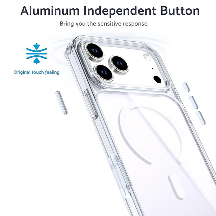 For iPhone 17 Pro Max Crystal Colorful Magnetic Phone Case - Transparent