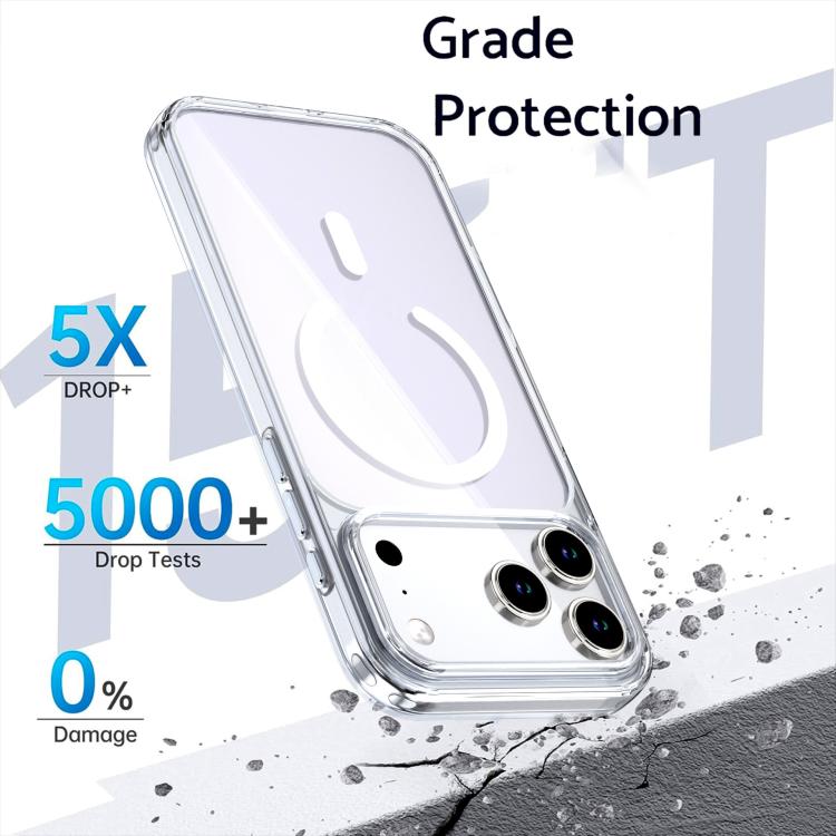 For iPhone 17 Pro Max Crystal Colorful Magnetic Phone Case - Transparent
