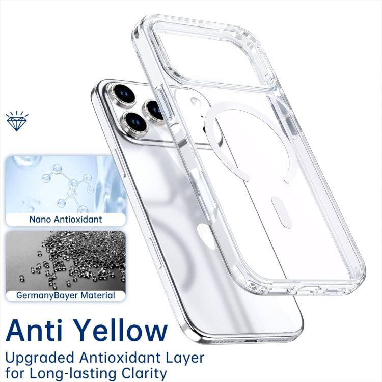 For iPhone 17 Pro Max Crystal Colorful Magnetic Phone Case - Transparent