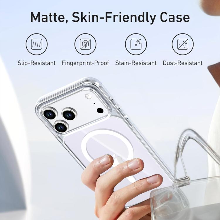 For iPhone 17 Pro Max Crystal Colorful Magnetic Phone Case - Transparent