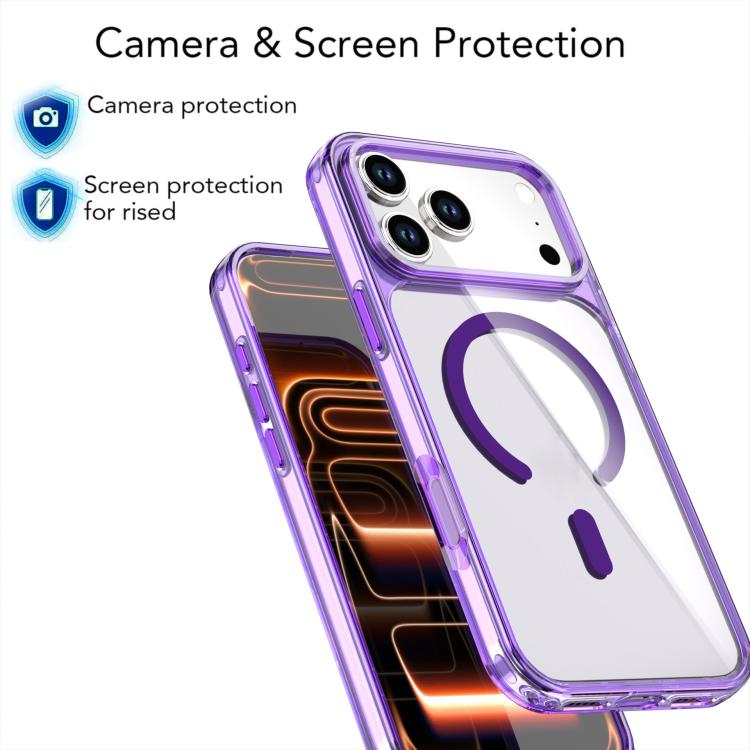 For iPhone 17 Pro Max Crystal Colorful Magnetic Phone Case