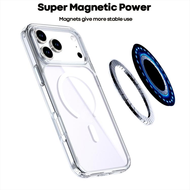 For iPhone 17 Pro Crystal Colorful Magnetic Phone Case - Transparent