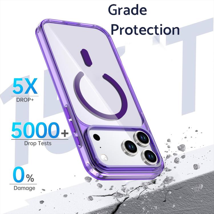 For iPhone 17 Pro Crystal Colorful Magnetic Phone Case