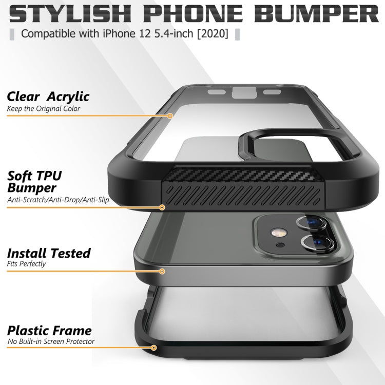 For iPhone 12 mini PC+TPU Color Transparent Shockproof Phone Protective Case