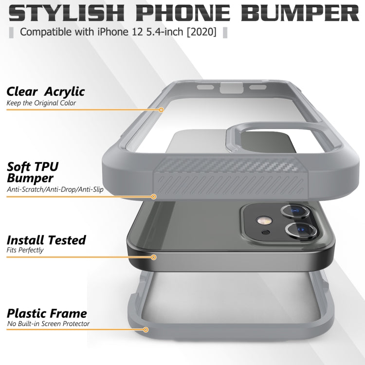 For iPhone 12 mini PC+TPU Color Transparent Shockproof Phone Protective Case
