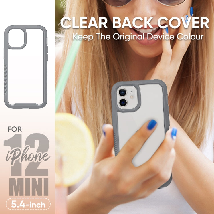 For iPhone 12 mini PC+TPU Color Transparent Shockproof Phone Protective Case