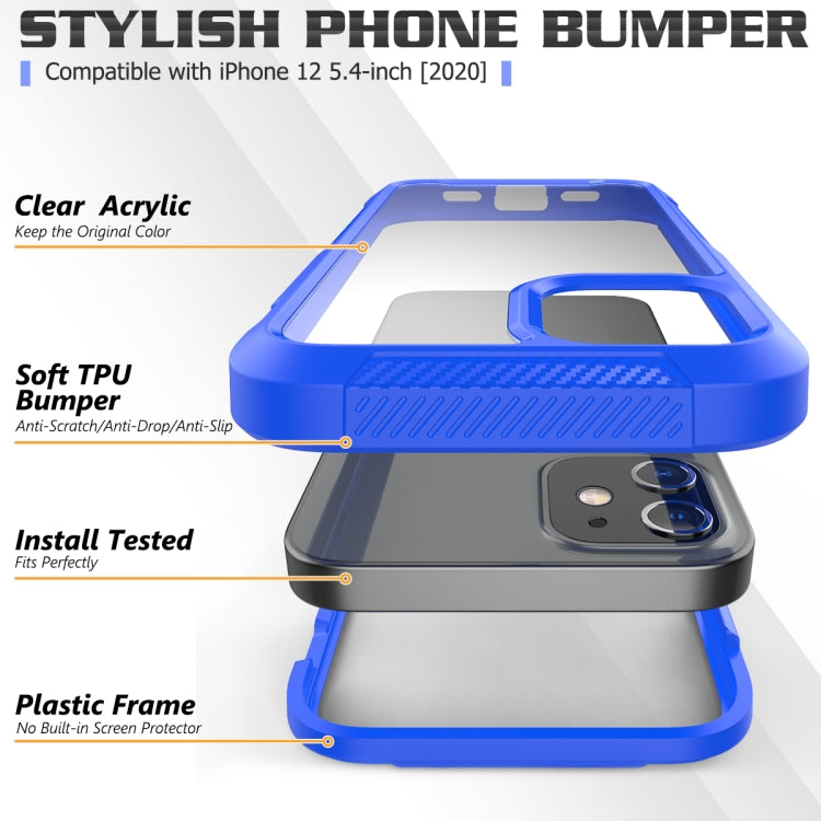 For iPhone 12 mini PC+TPU Color Transparent Shockproof Phone Protective Case