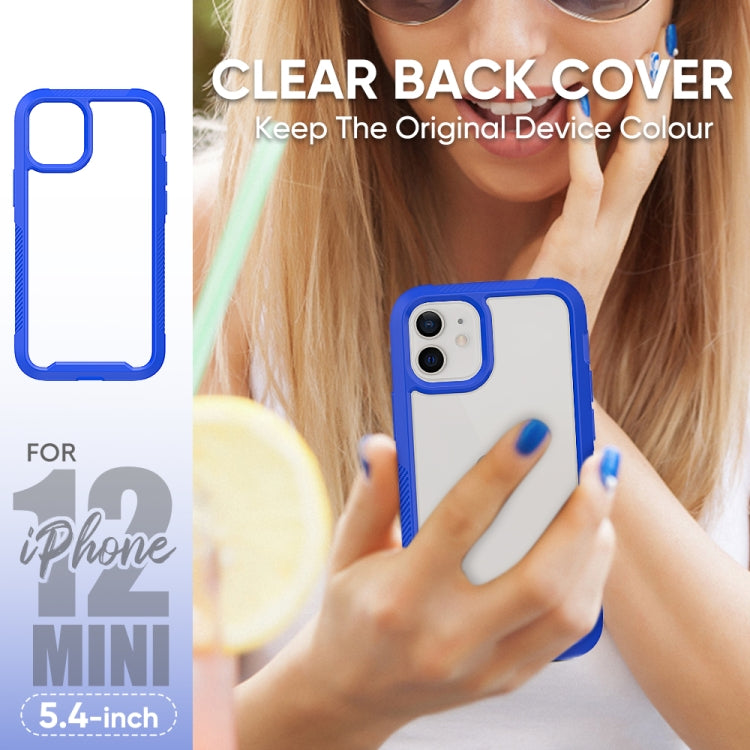 For iPhone 12 mini PC+TPU Color Transparent Shockproof Phone Protective Case