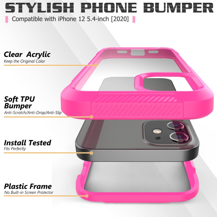 For iPhone 12 mini PC+TPU Color Transparent Shockproof Phone Protective Case