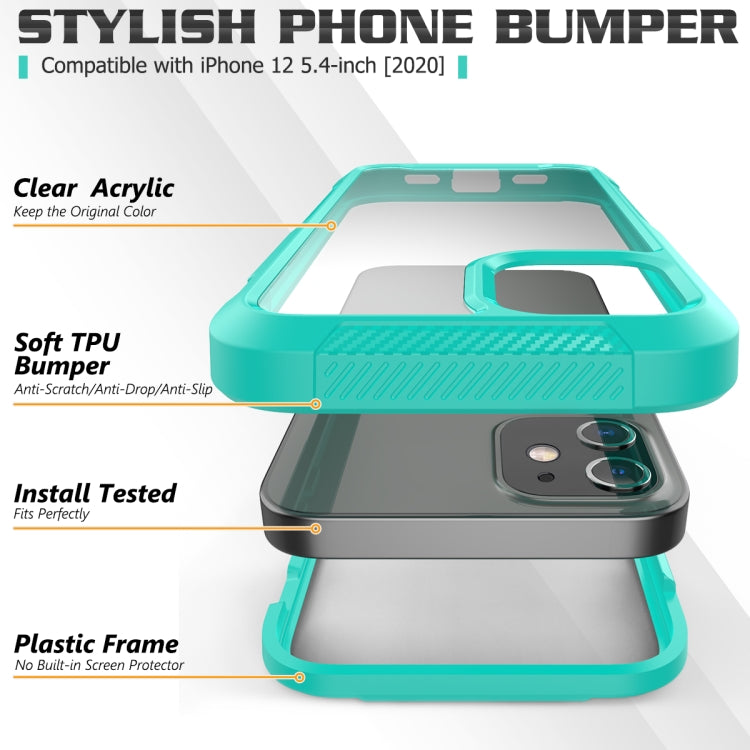 For iPhone 12 mini PC+TPU Color Transparent Shockproof Phone Protective Case
