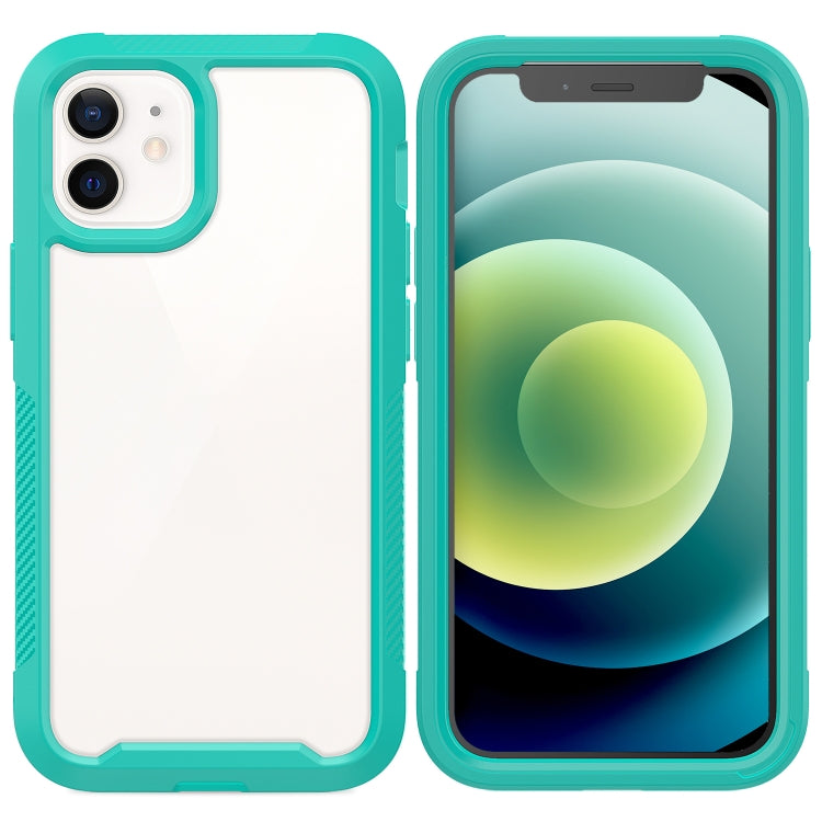 For iPhone 12 mini PC+TPU Color Transparent Shockproof Phone Protective Case