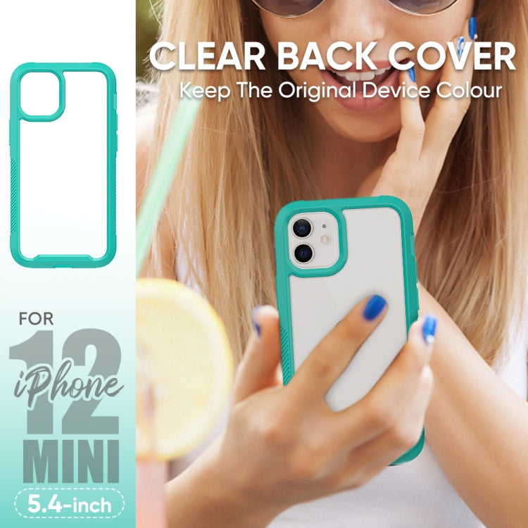 For iPhone 12 mini PC+TPU Color Transparent Shockproof Phone Protective Case