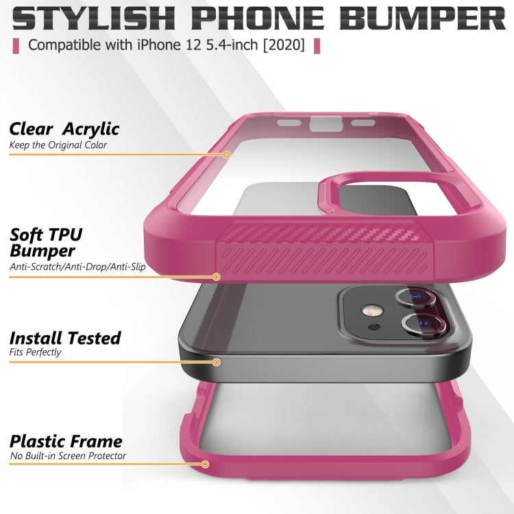 For iPhone 12 mini PC+TPU Color Transparent Shockproof Phone Protective Case