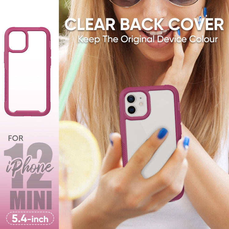 For iPhone 12 mini PC+TPU Color Transparent Shockproof Phone Protective Case