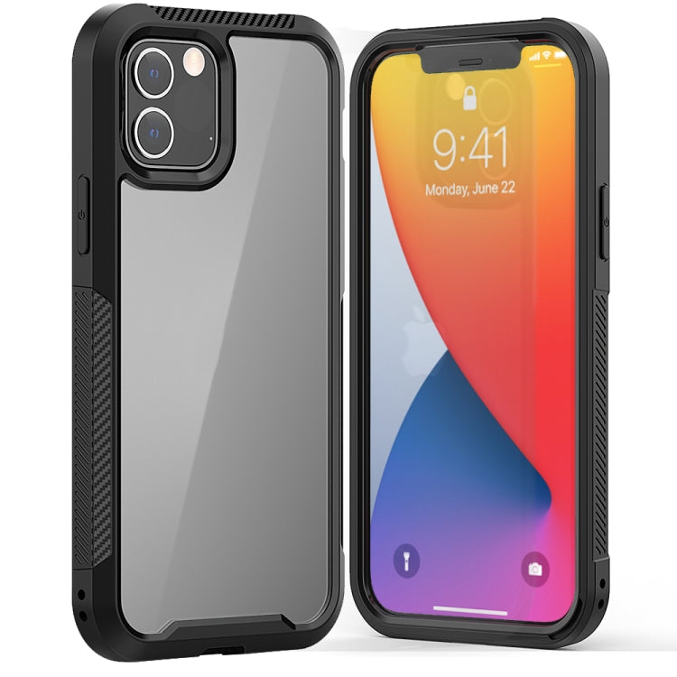 For iPhone 12 / 12 Pro PC+TPU Color Transparent Shockproof Phone Protective Case