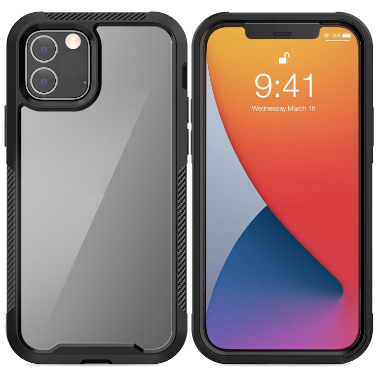For iPhone 12 / 12 Pro PC+TPU Color Transparent Shockproof Phone Protective Case