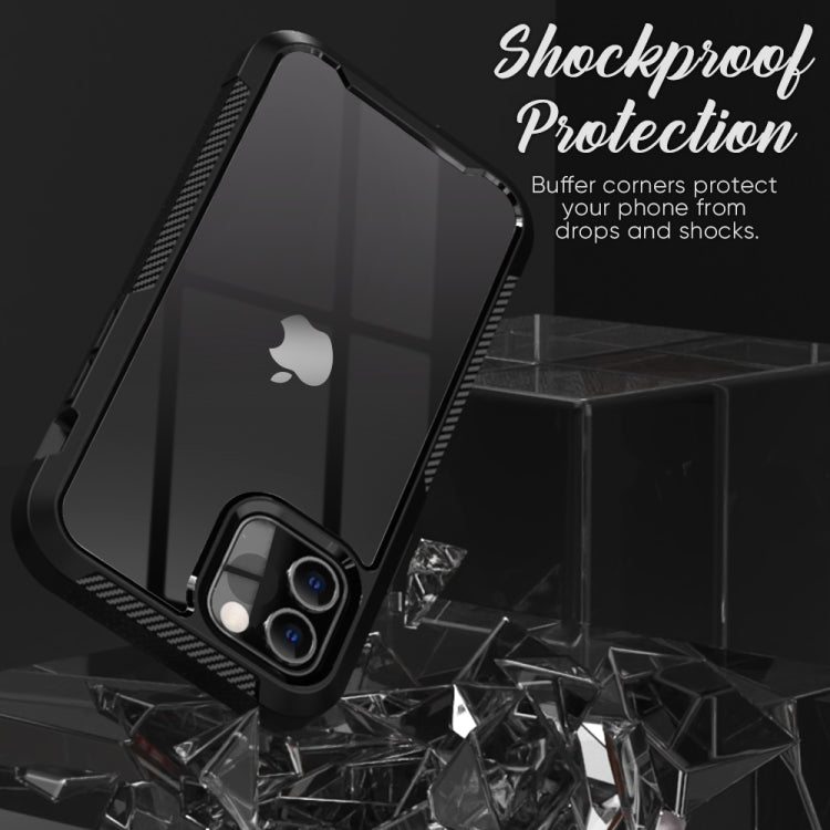 For iPhone 12 / 12 Pro PC+TPU Color Transparent Shockproof Phone Protective Case