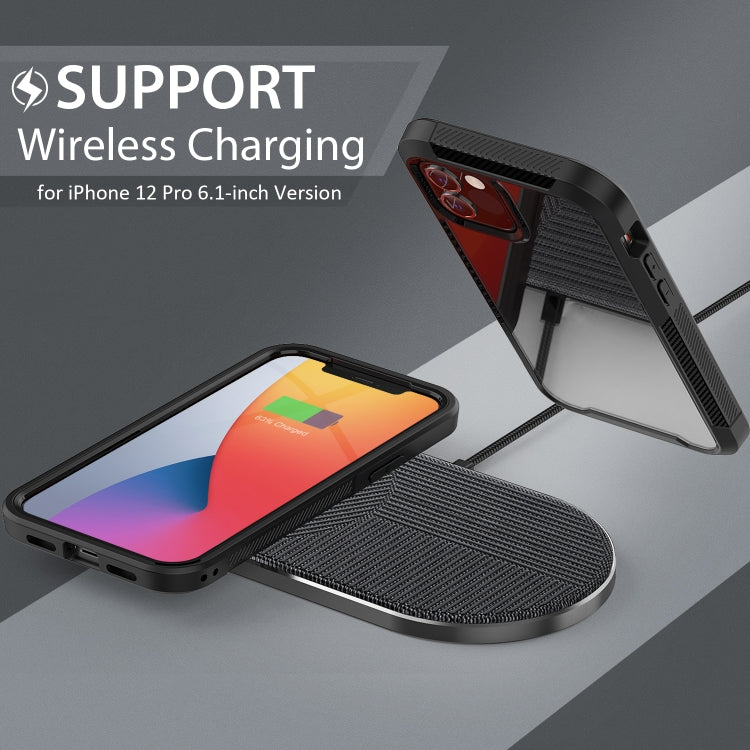For iPhone 12 / 12 Pro PC+TPU Color Transparent Shockproof Phone Protective Case