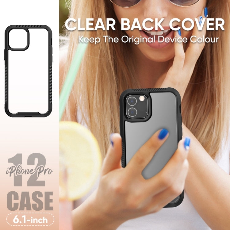 For iPhone 12 / 12 Pro PC+TPU Color Transparent Shockproof Phone Protective Case