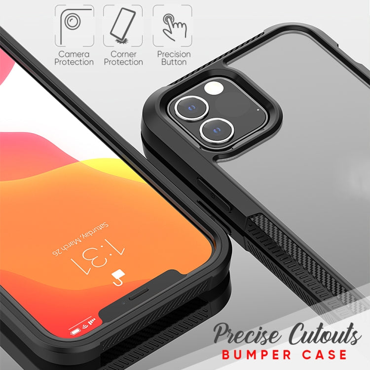 For iPhone 12 / 12 Pro PC+TPU Color Transparent Shockproof Phone Protective Case