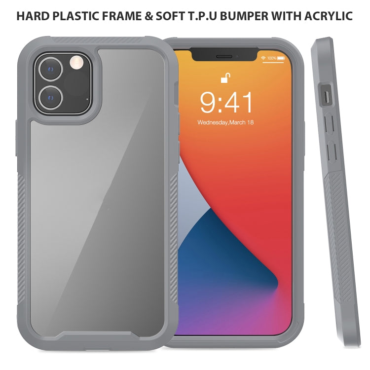 For iPhone 12 / 12 Pro PC+TPU Color Transparent Shockproof Phone Protective Case