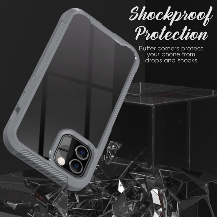 For iPhone 12 / 12 Pro PC+TPU Color Transparent Shockproof Phone Protective Case