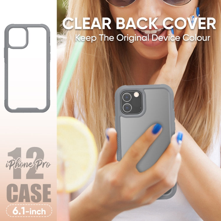 For iPhone 12 / 12 Pro PC+TPU Color Transparent Shockproof Phone Protective Case