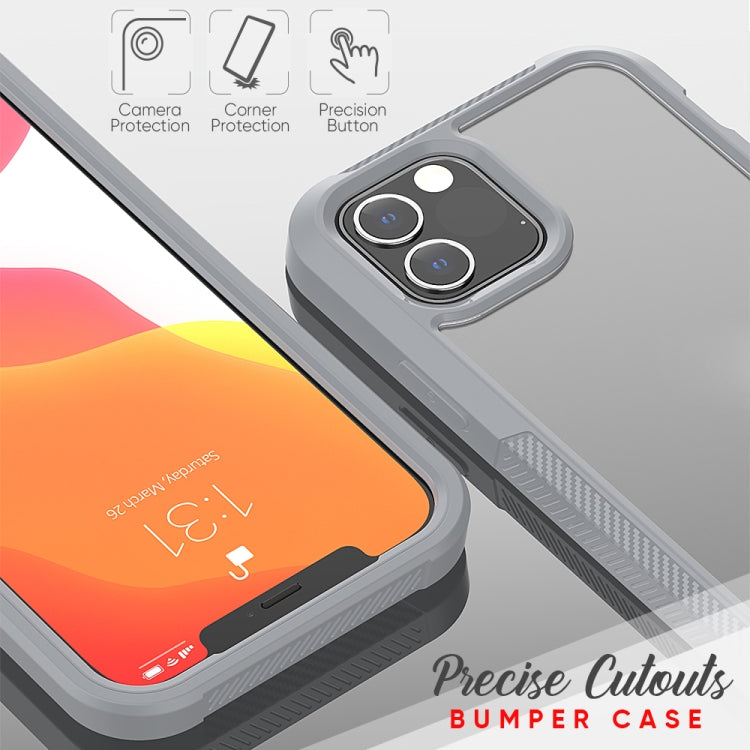 For iPhone 12 / 12 Pro PC+TPU Color Transparent Shockproof Phone Protective Case