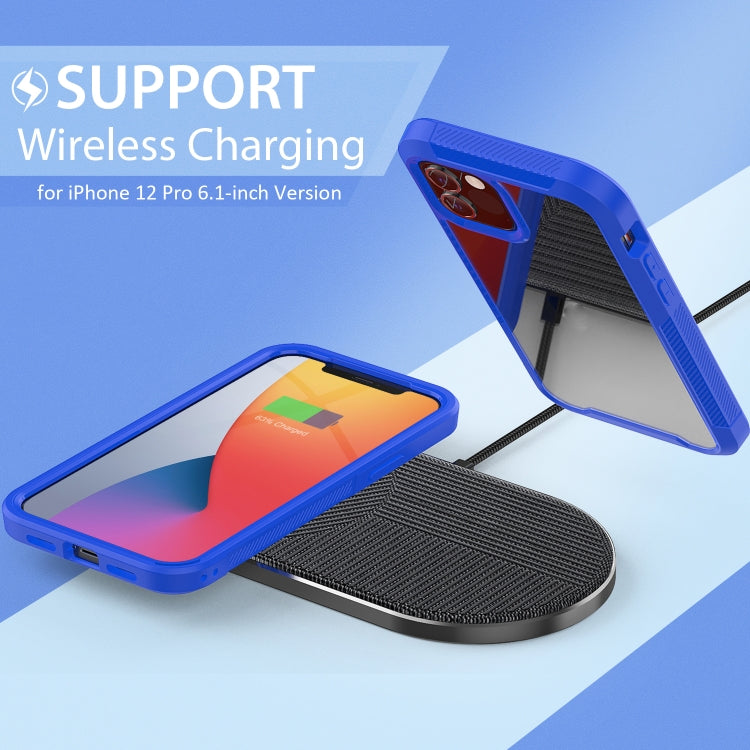 For iPhone 12 / 12 Pro PC+TPU Color Transparent Shockproof Phone Protective Case