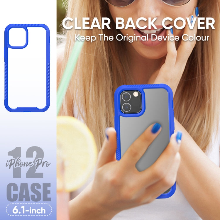 For iPhone 12 / 12 Pro PC+TPU Color Transparent Shockproof Phone Protective Case