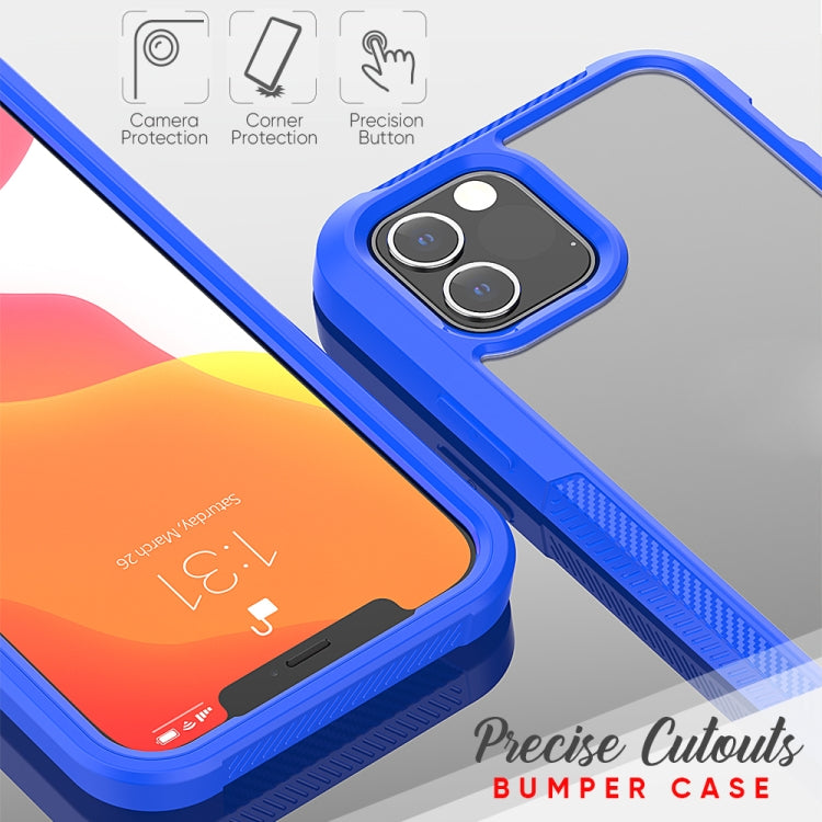 For iPhone 12 / 12 Pro PC+TPU Color Transparent Shockproof Phone Protective Case