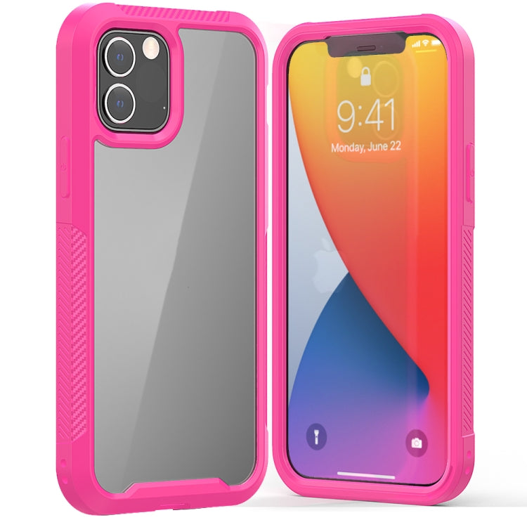 For iPhone 12 / 12 Pro PC+TPU Color Transparent Shockproof Phone Protective Case