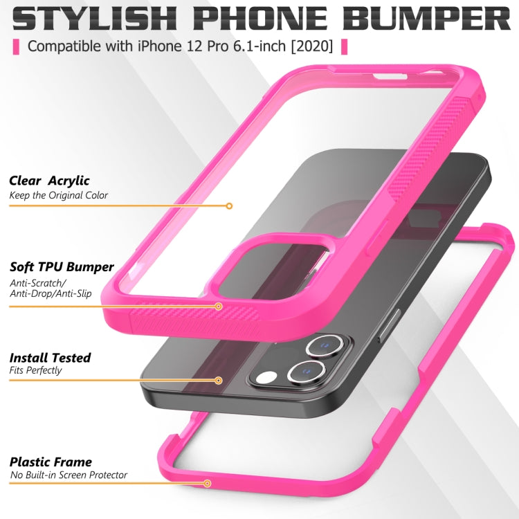 For iPhone 12 / 12 Pro PC+TPU Color Transparent Shockproof Phone Protective Case