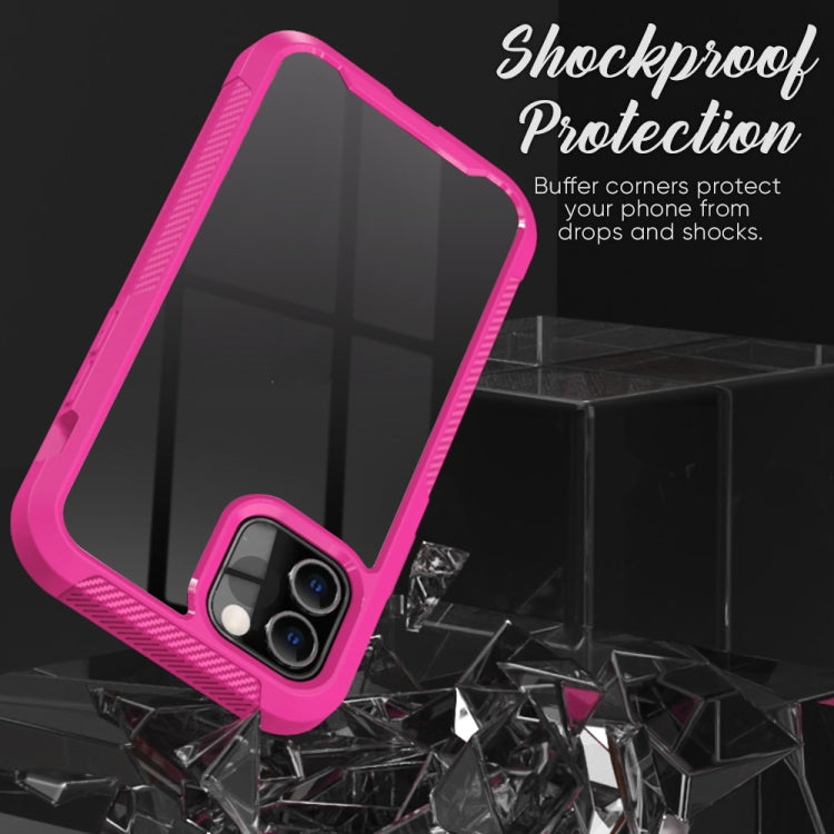 For iPhone 12 / 12 Pro PC+TPU Color Transparent Shockproof Phone Protective Case