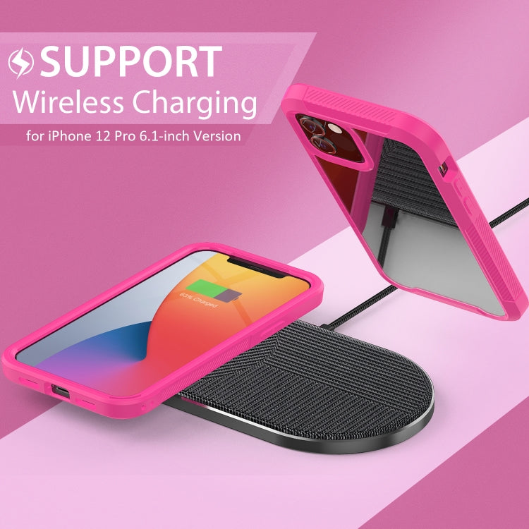 For iPhone 12 / 12 Pro PC+TPU Color Transparent Shockproof Phone Protective Case