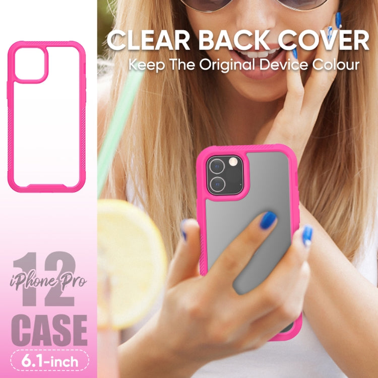 For iPhone 12 / 12 Pro PC+TPU Color Transparent Shockproof Phone Protective Case