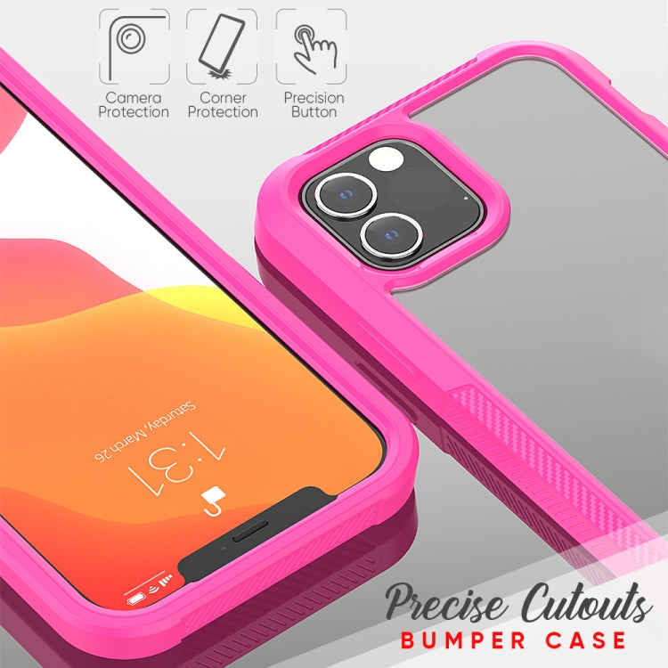 For iPhone 12 / 12 Pro PC+TPU Color Transparent Shockproof Phone Protective Case
