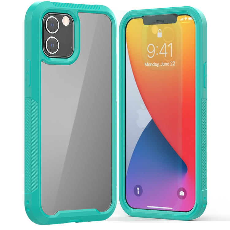 For iPhone 12 / 12 Pro PC+TPU Color Transparent Shockproof Phone Protective Case
