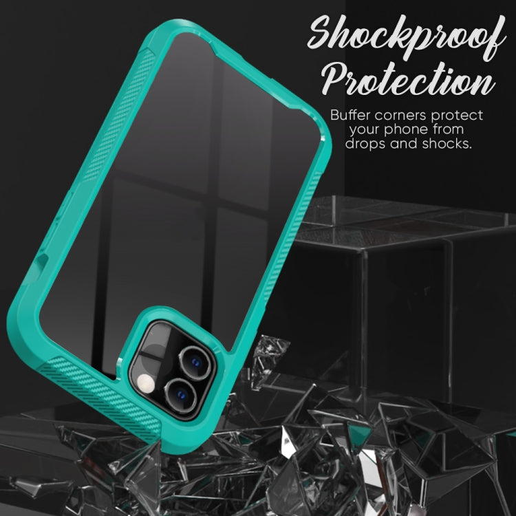 For iPhone 12 / 12 Pro PC+TPU Color Transparent Shockproof Phone Protective Case