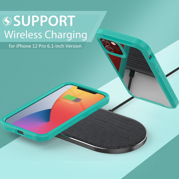 For iPhone 12 / 12 Pro PC+TPU Color Transparent Shockproof Phone Protective Case
