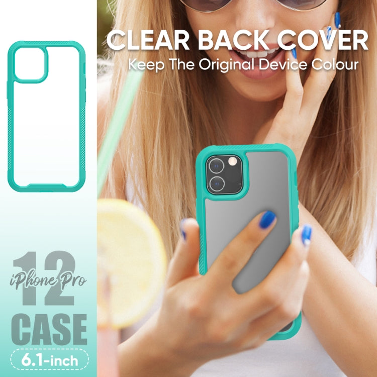 For iPhone 12 / 12 Pro PC+TPU Color Transparent Shockproof Phone Protective Case