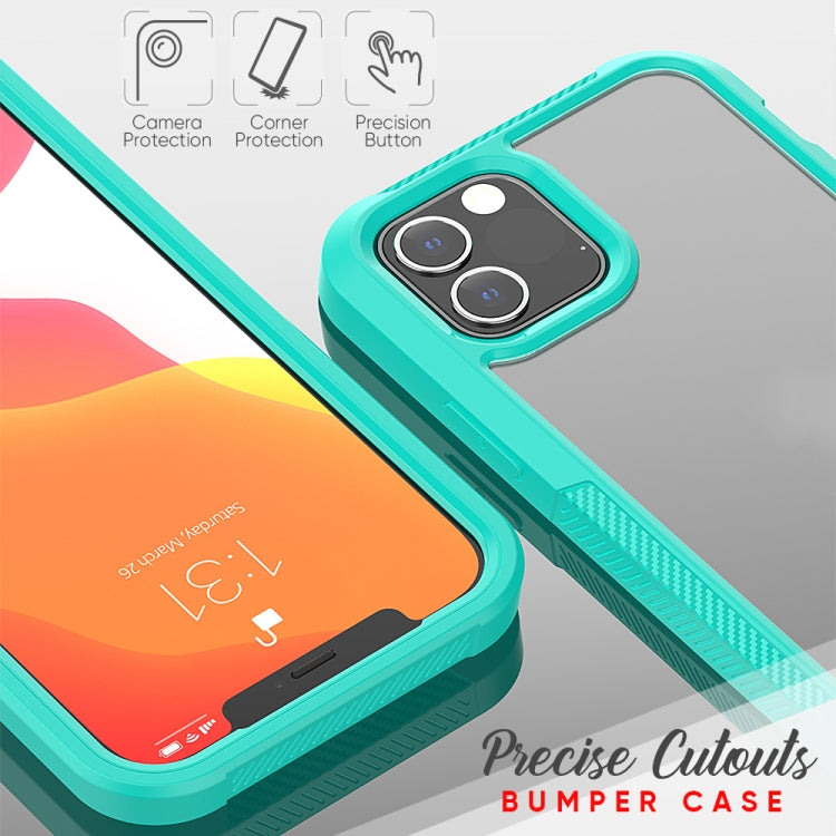 For iPhone 12 / 12 Pro PC+TPU Color Transparent Shockproof Phone Protective Case