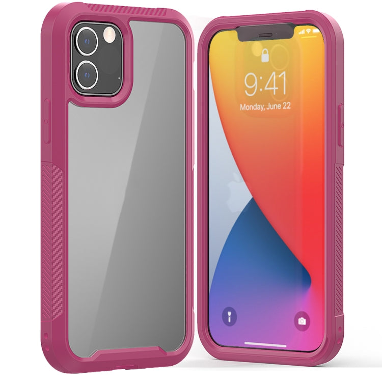 For iPhone 12 / 12 Pro PC+TPU Color Transparent Shockproof Phone Protective Case