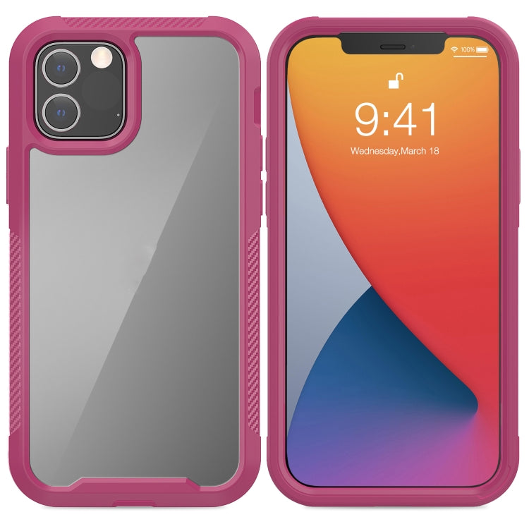 For iPhone 12 / 12 Pro PC+TPU Color Transparent Shockproof Phone Protective Case