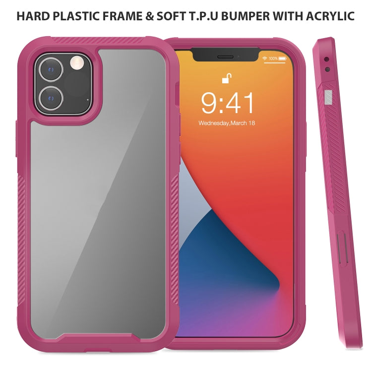 For iPhone 12 / 12 Pro PC+TPU Color Transparent Shockproof Phone Protective Case