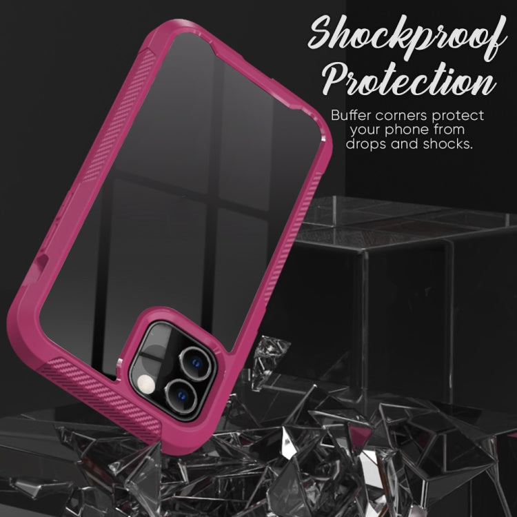 For iPhone 12 / 12 Pro PC+TPU Color Transparent Shockproof Phone Protective Case