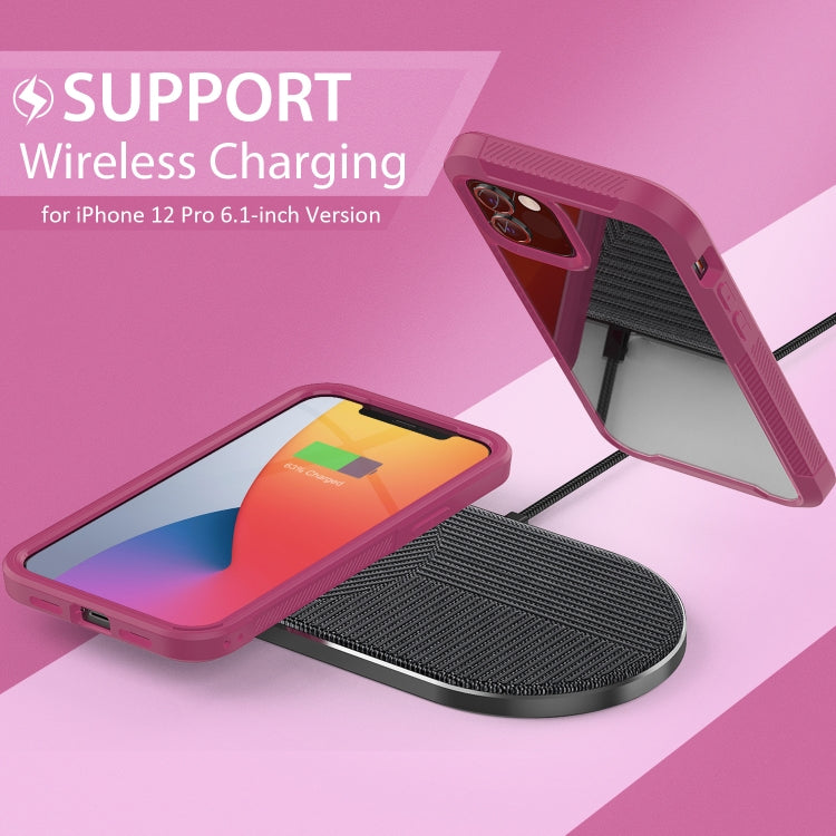 For iPhone 12 / 12 Pro PC+TPU Color Transparent Shockproof Phone Protective Case