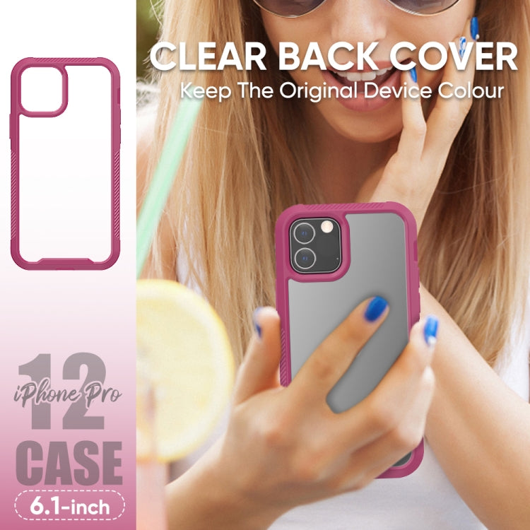 For iPhone 12 / 12 Pro PC+TPU Color Transparent Shockproof Phone Protective Case